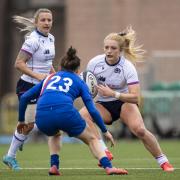 Megan Gaffney in action against France in 2022