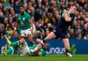 Stafford McDowall is tackled by Ireland's Tadhg Beirne